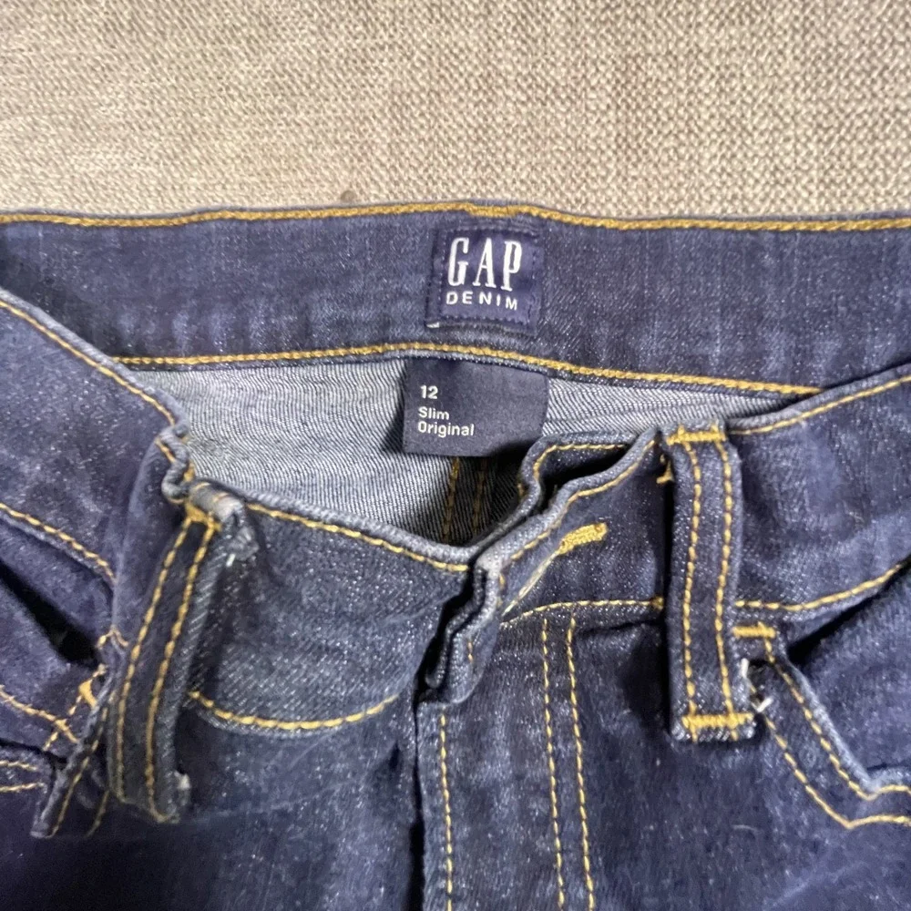 GAP Boys 12 Slim Original Skinny Leg Jeans Blue Dark Wash Denim Casual